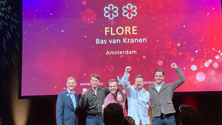 Drie sterren voor chef Bas van Kranen van restaurant Flore