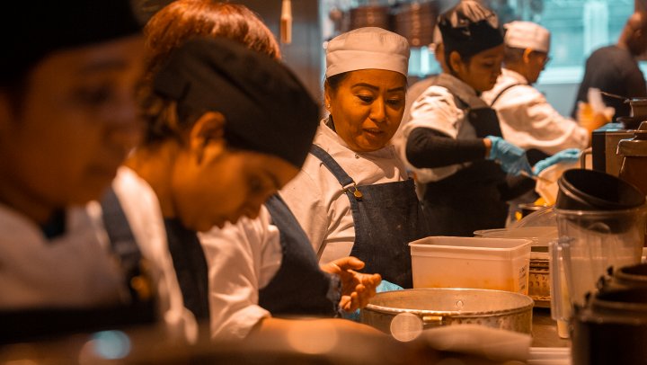 A London restaurant enjoys a robust staff