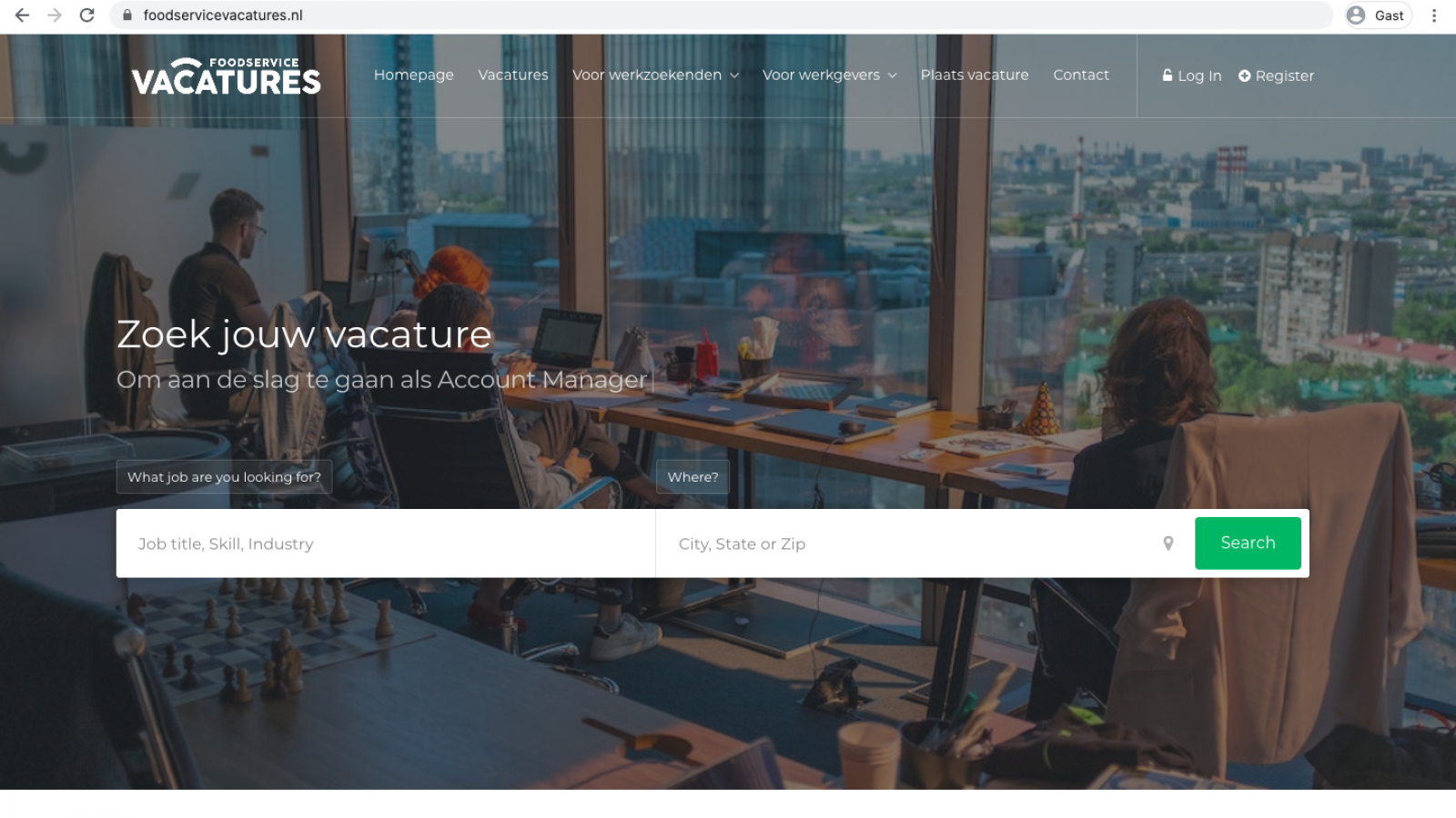 Vacaturewebsite voor foodservice professionals live