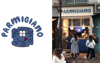 Pasta to go klaargemaakt in parmezaanse kaas bij Parmigiano in Amsterdam