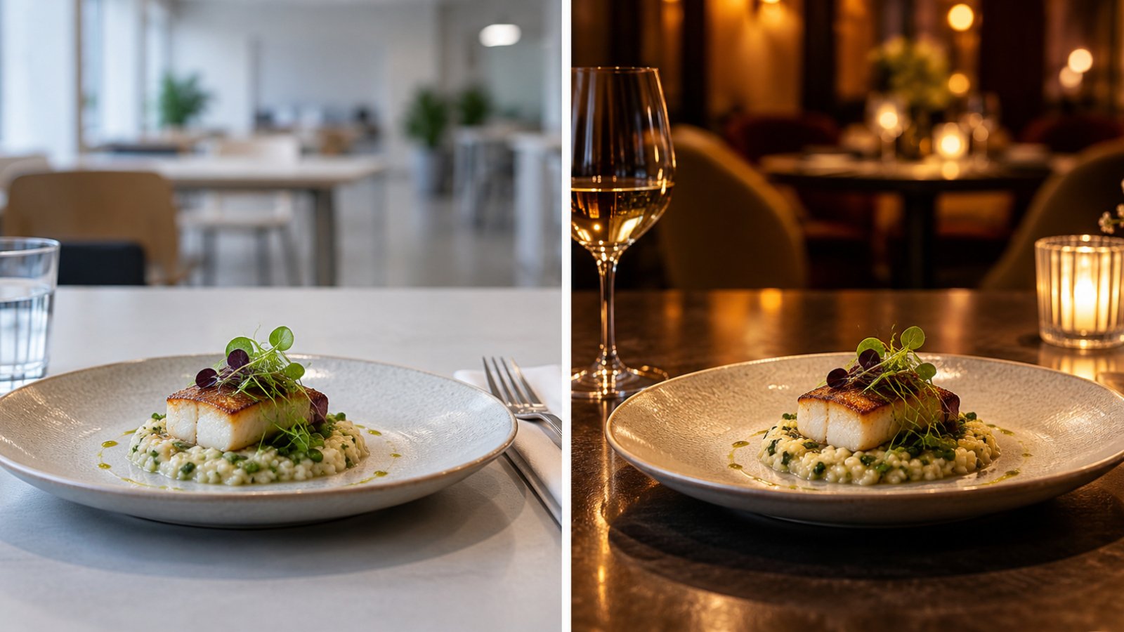 Same dish, two moods