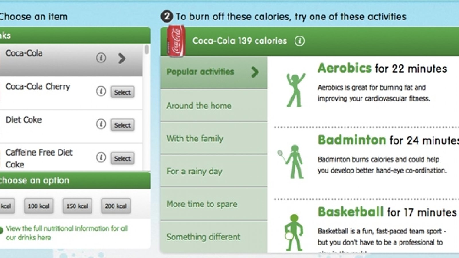 Calorie calculator