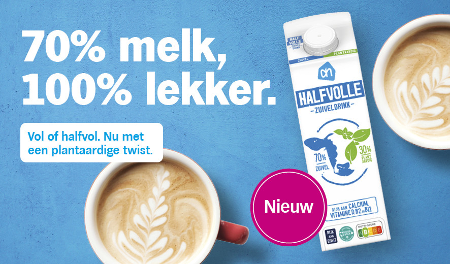 Op deze manier prijst Albert Heijn de nieuwe hybride zuiveldrank aan