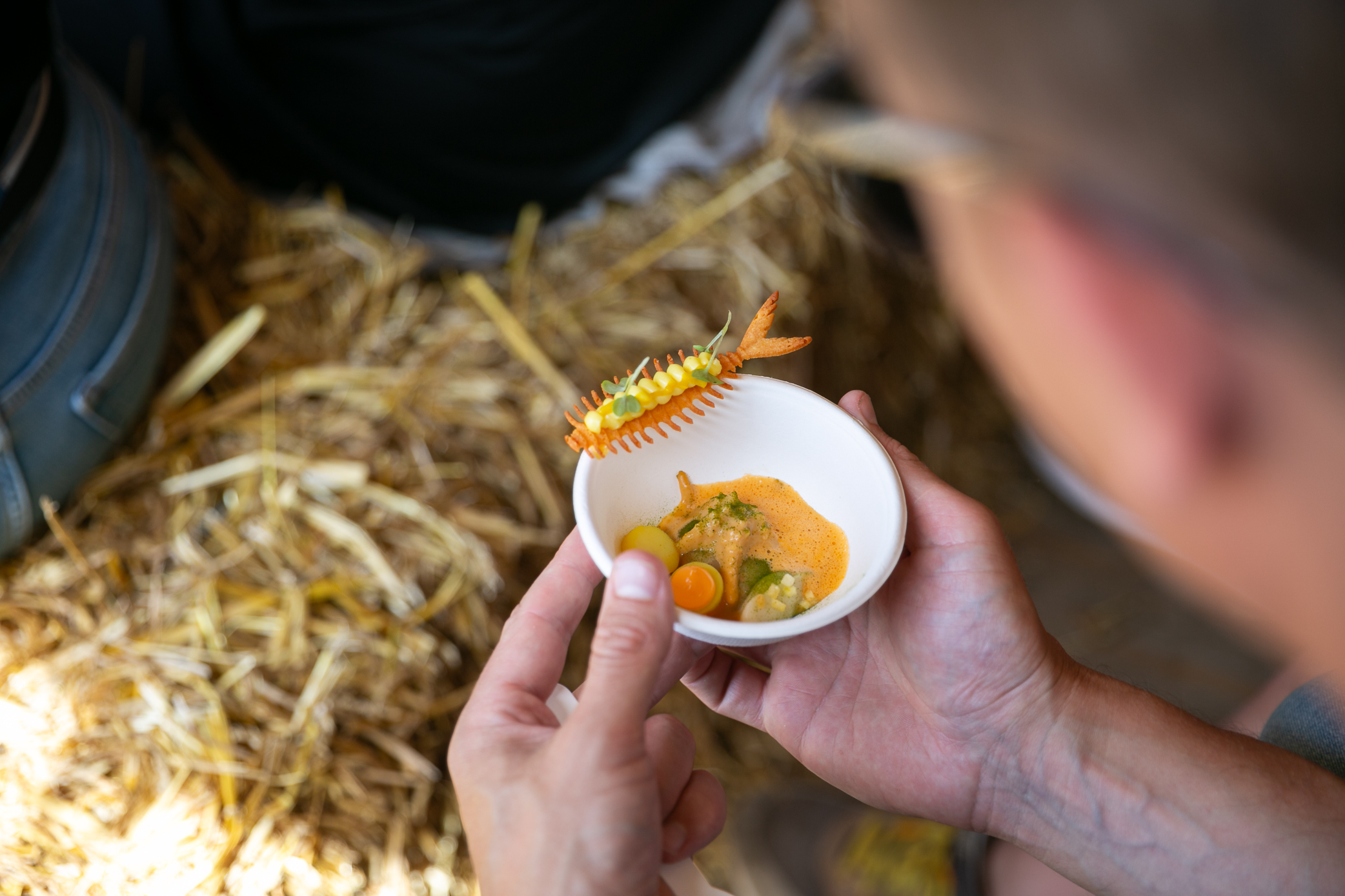 Bouillabaisse with a cheese cracker created by Michelin chef Thijs Meliefste
