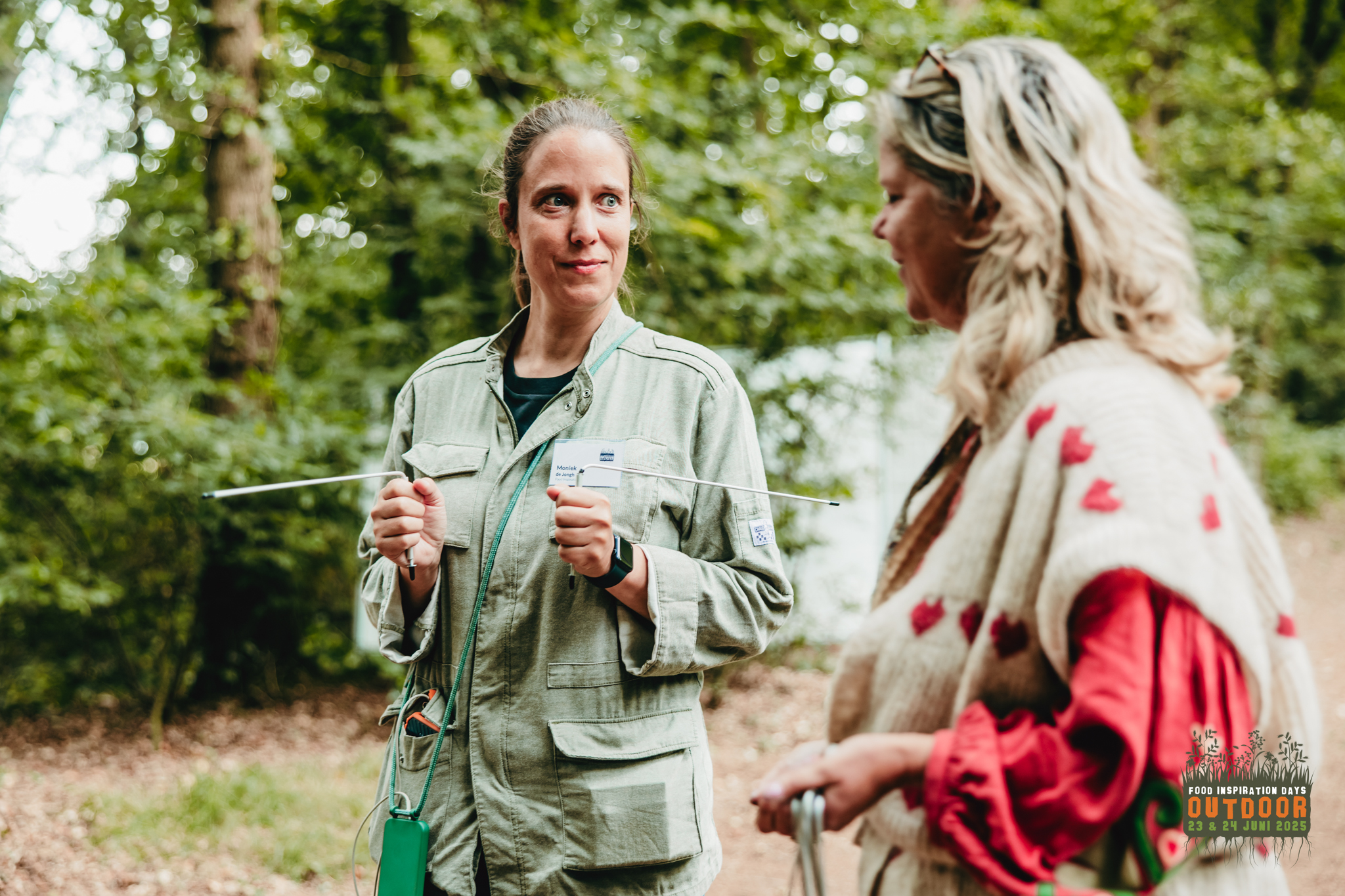 Tijdens de Food Inspiration Days liet Diana Kanters bezoekers zelf met een wichelroede lopen 