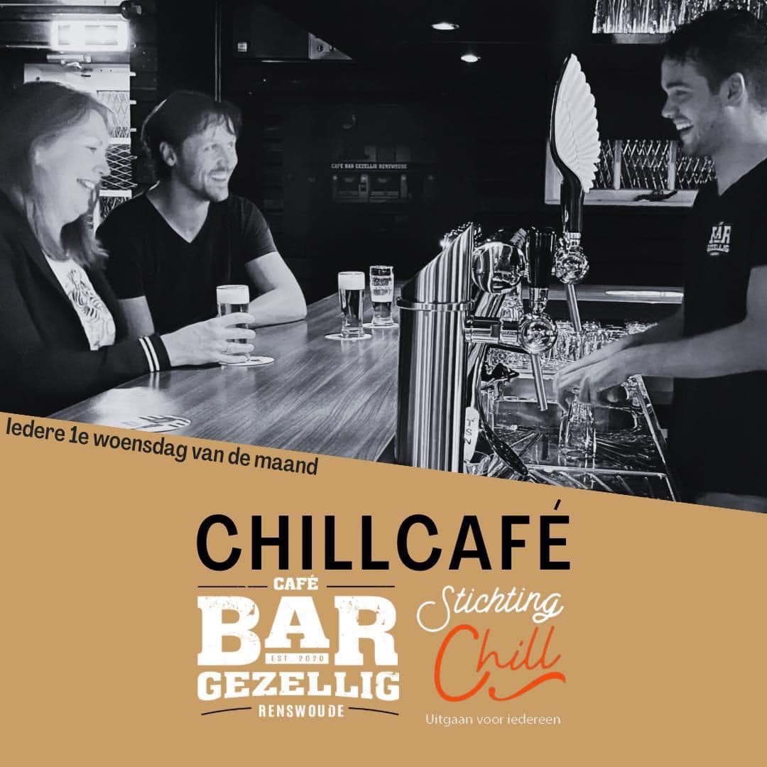 Aankondiging chillcafé bij Bar Gezelllig in Renswoude
