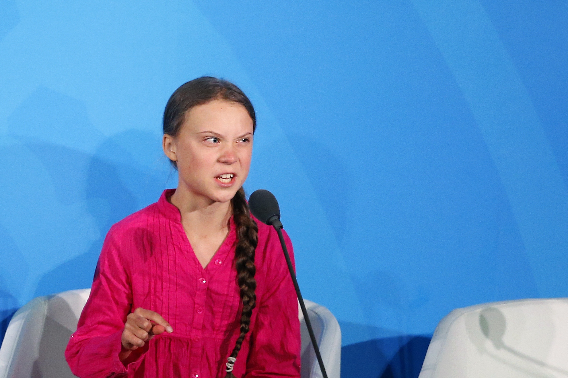 Greta Thunberg tijdens de VN-top, foto door: ANP