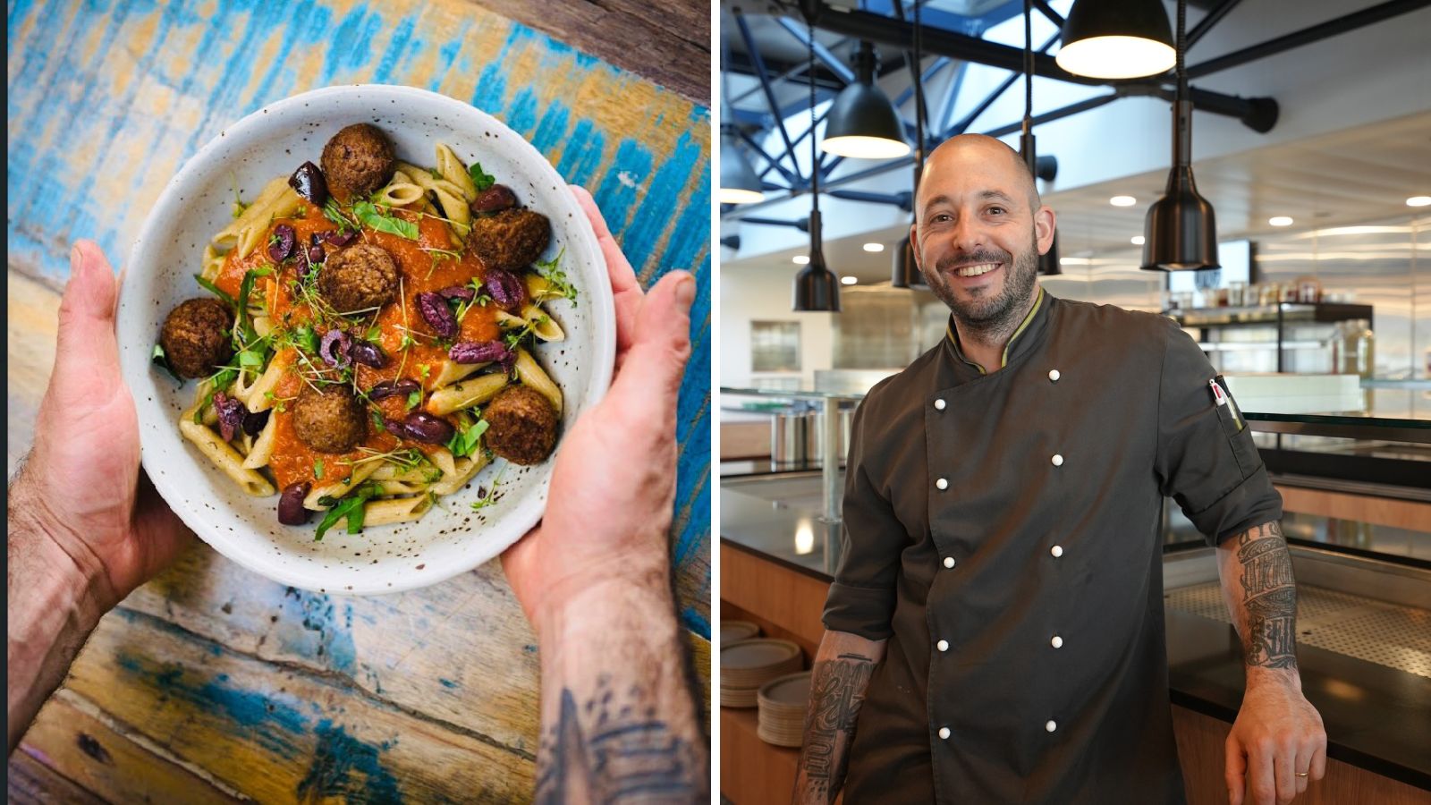 Chef Remy Tranchida works in the new veg-only restaurant NATIVE on the EPFL campus  