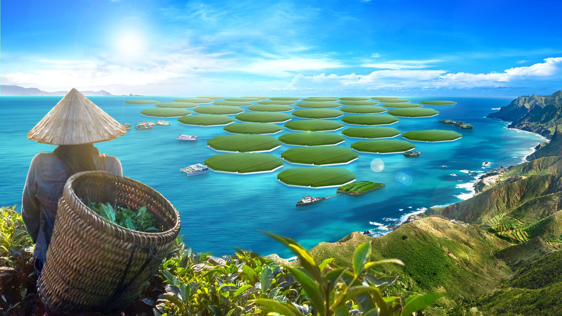 Credit: Alora, artist impression, floating rice fields