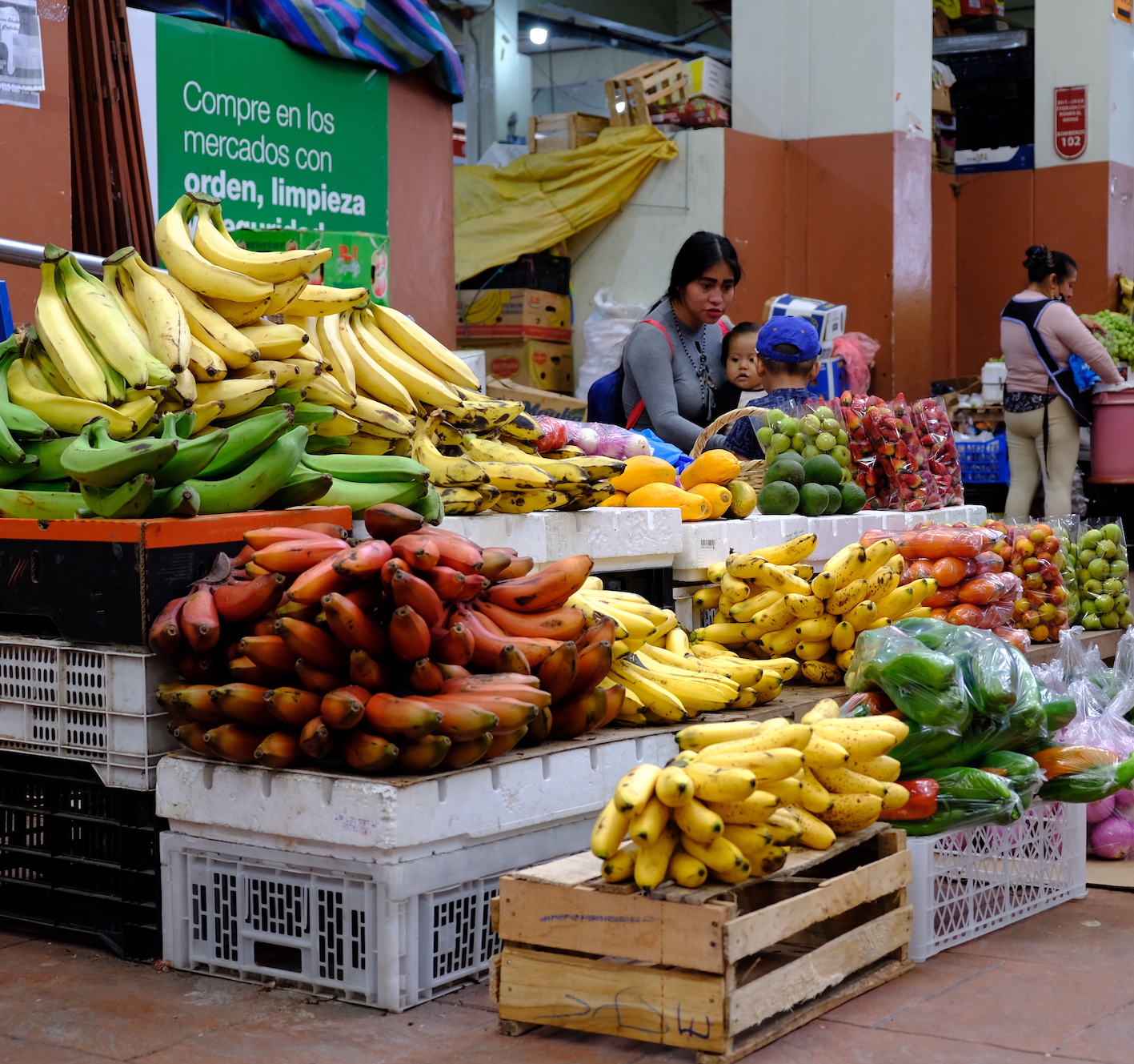 Bananen op de markt in Cuenca