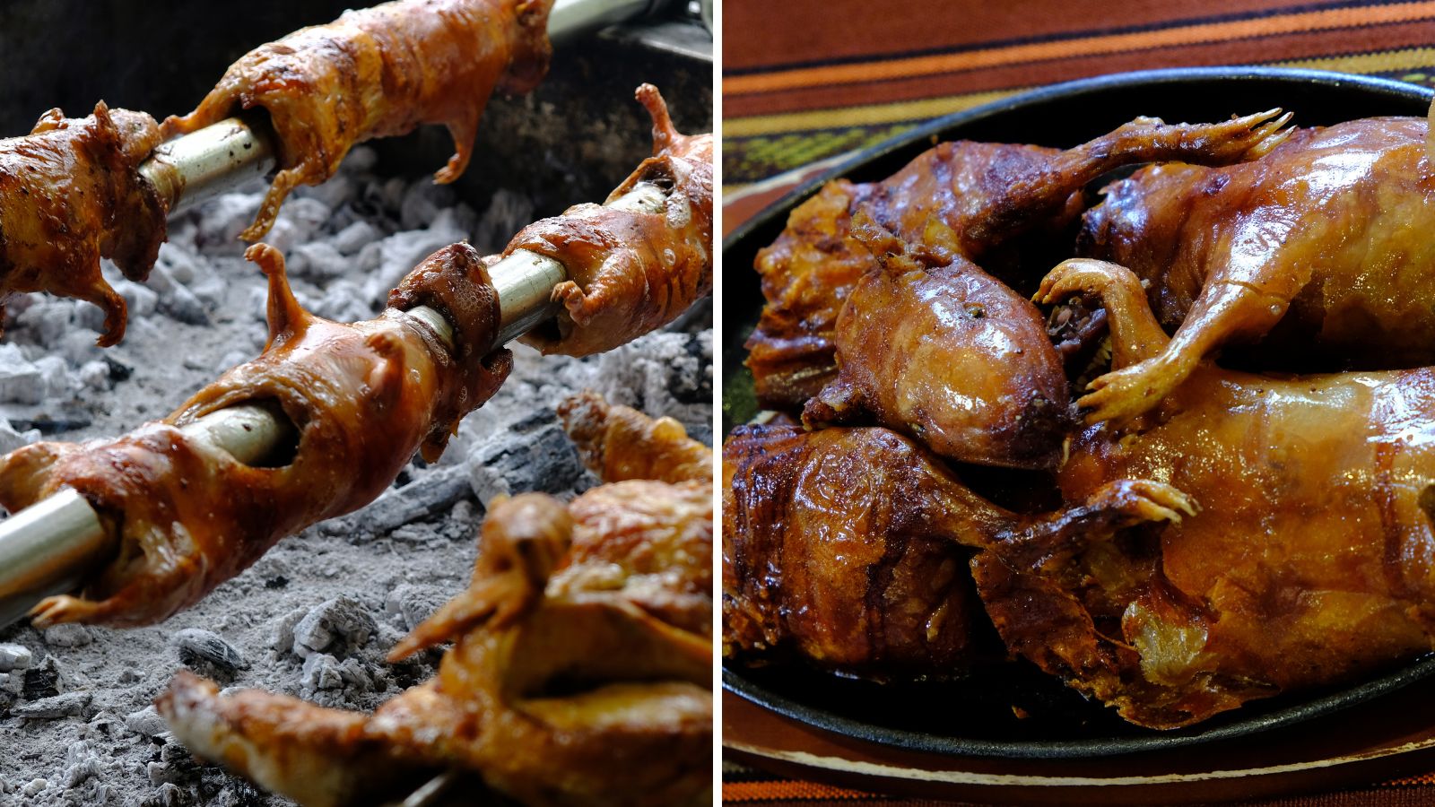 Cuy asado, geroosterde cavia, is een lokale delicatesse. We aten het bij Campana Huaico Restaurante in Cuenca