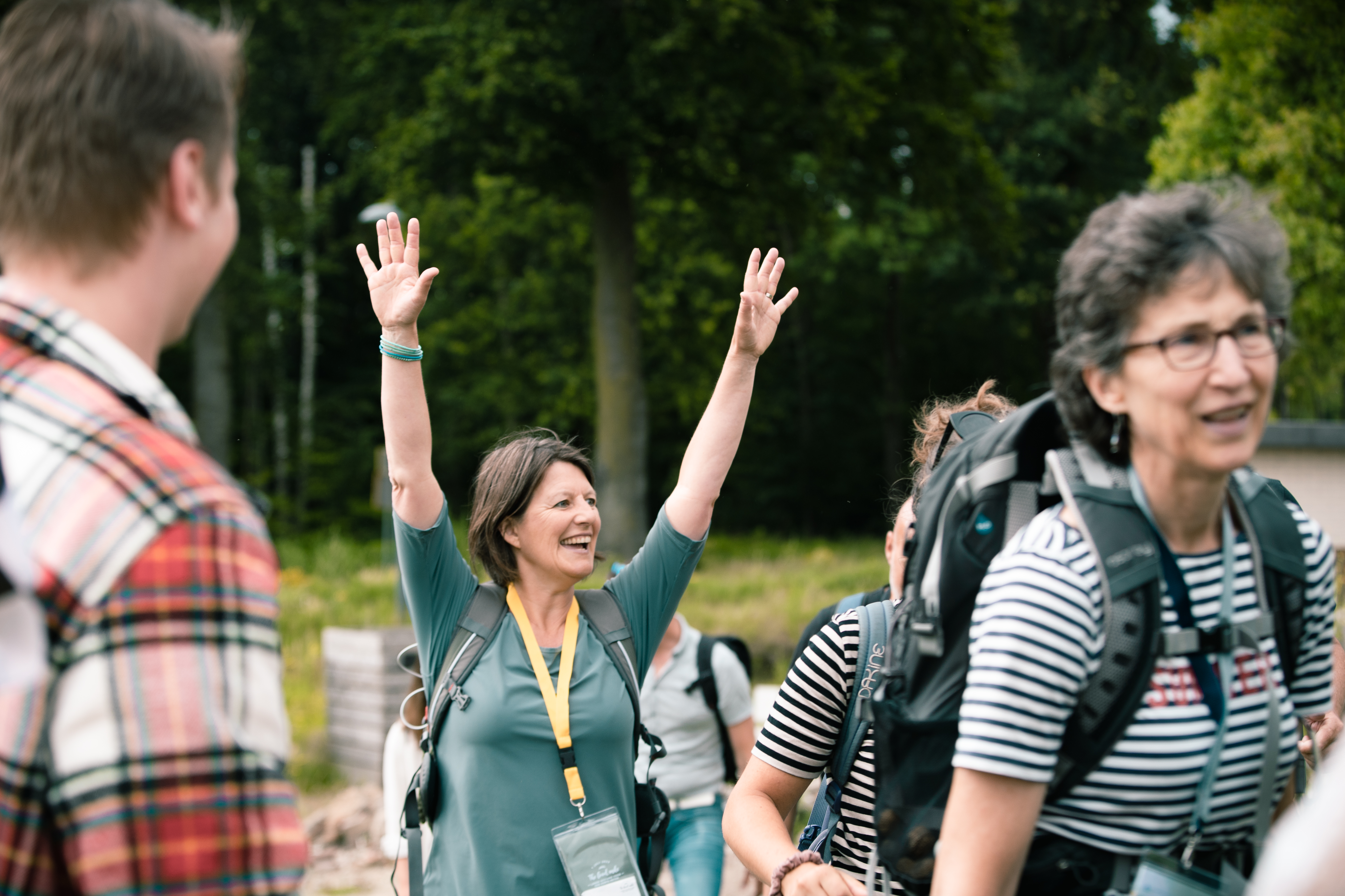 Het einde van de wandeling werd goed gevierd. Foto door Kees van Duinhoven