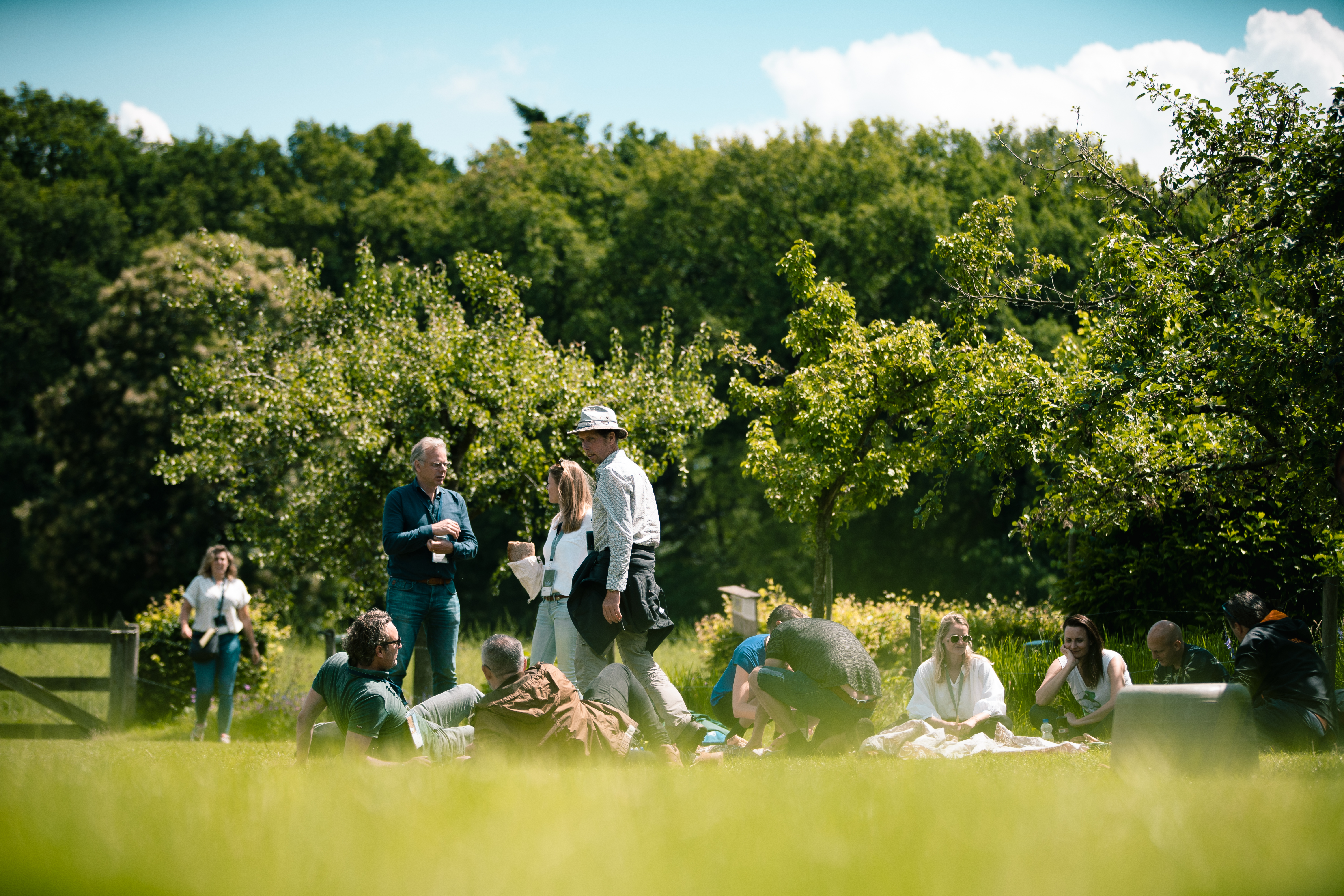 Lunch in het weiland van boer Han te Ronde. Foto door Kees van Duinhoven