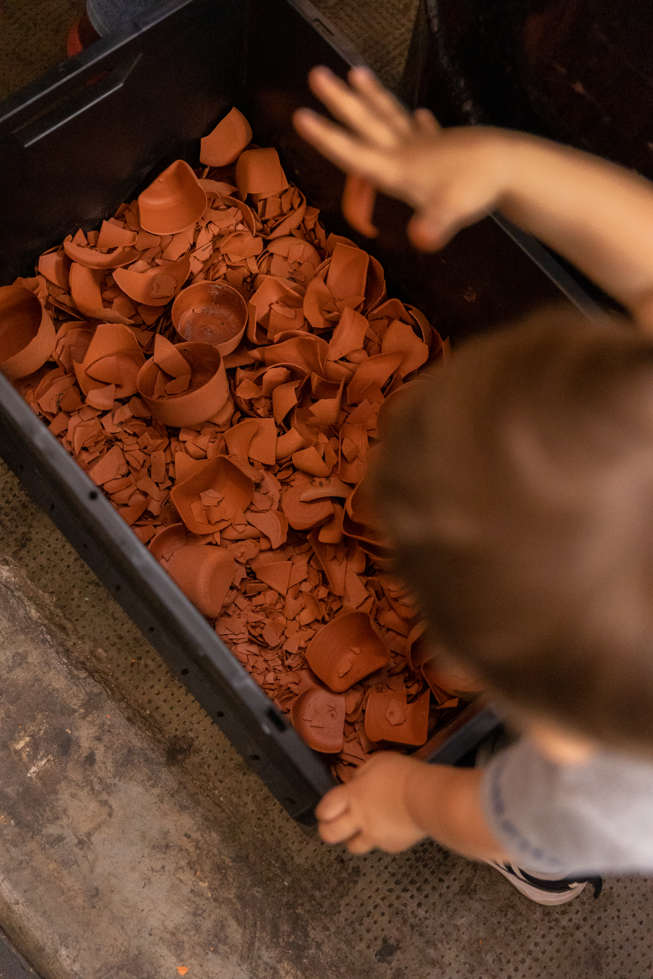 The ceramic cups turn to dust under mechanical force | photo by: Rosa Canina