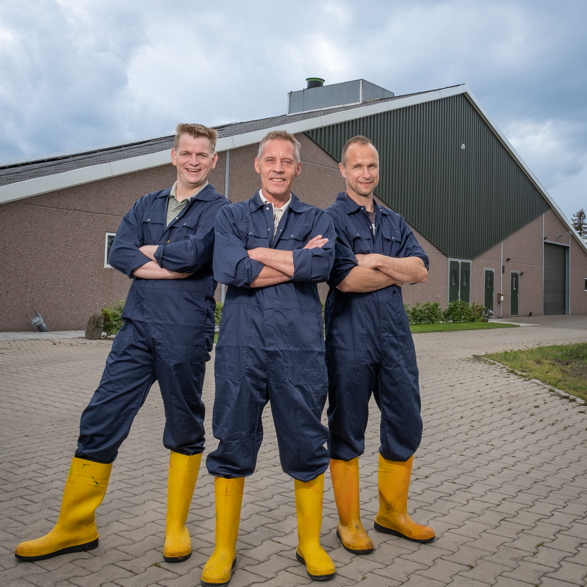 Drie boeren die zijn aangesloten bij Vallei Varken