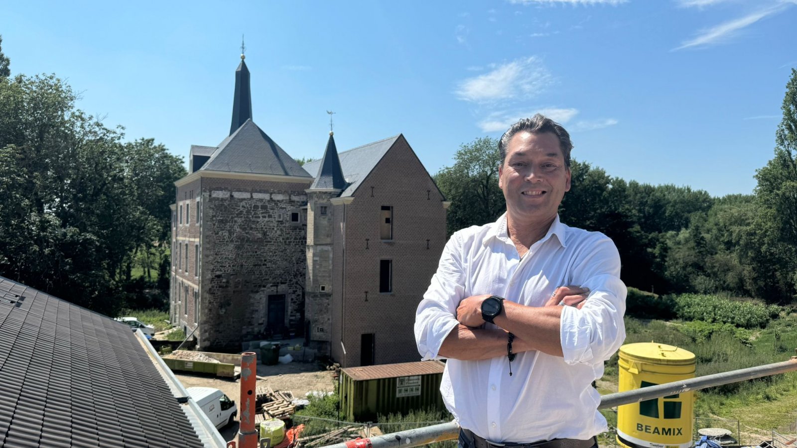 Pascal Jalhay tijdens de verbouwing 