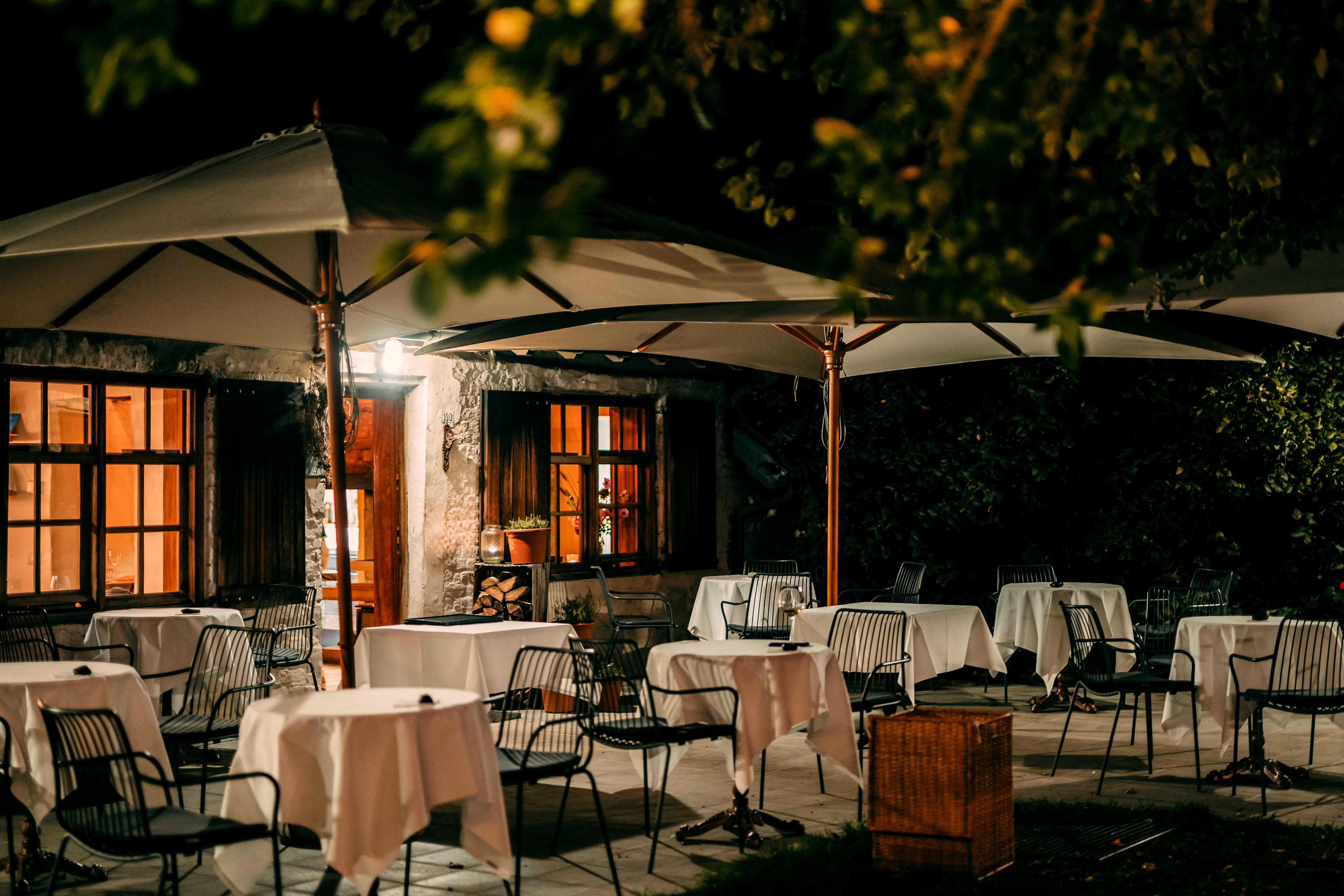 Het terras van het restaurant van Willem Hiele in Koksijde 