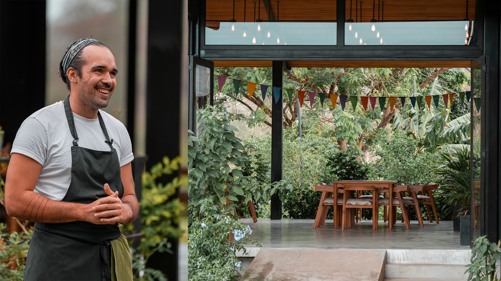 Head Chef Angel de Sousa and a view at the dining space