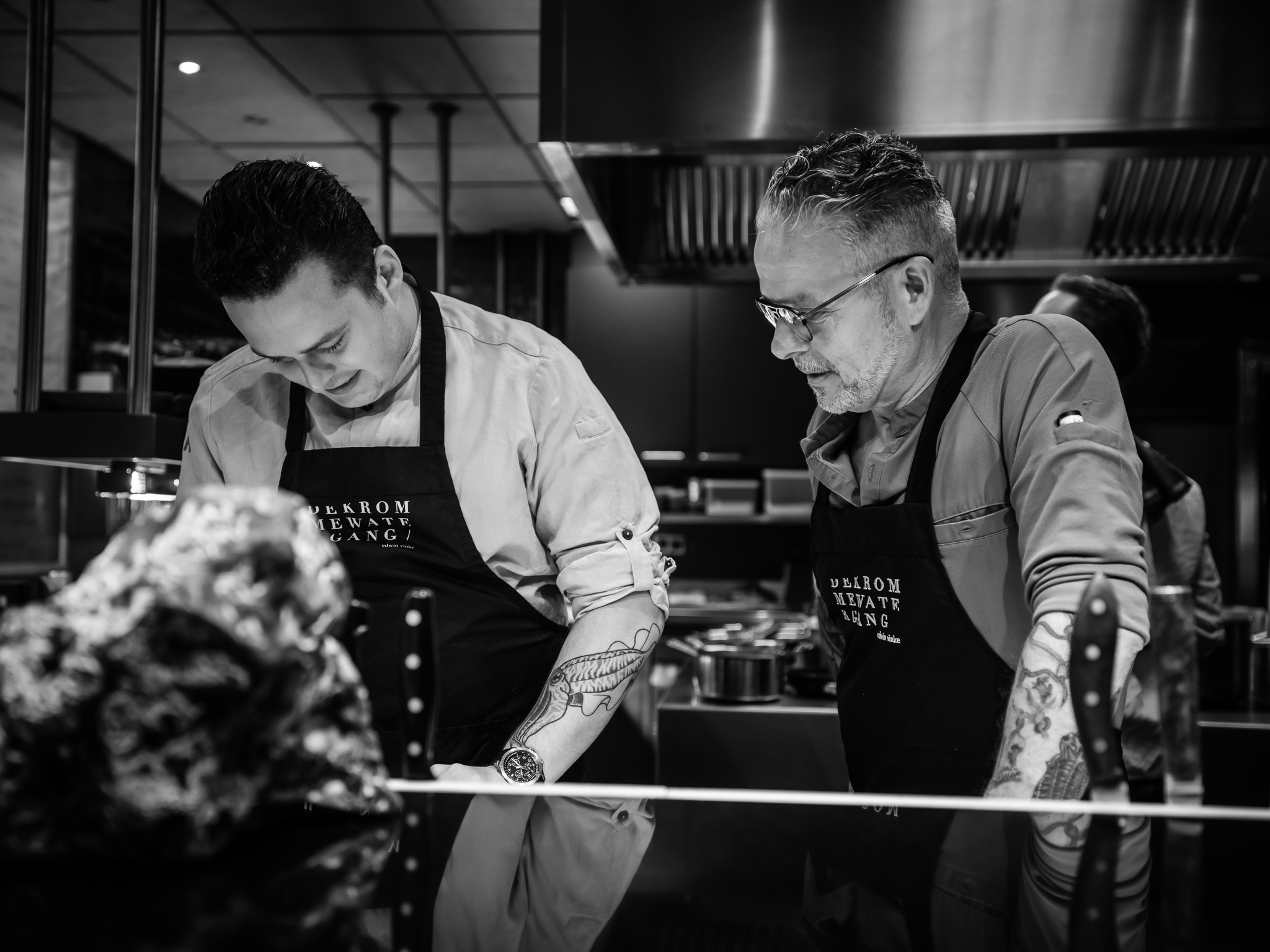 Concentratie in de keuken bij Tom (l) en Edwin Vinke | Foto door: Pieter d'Hoop