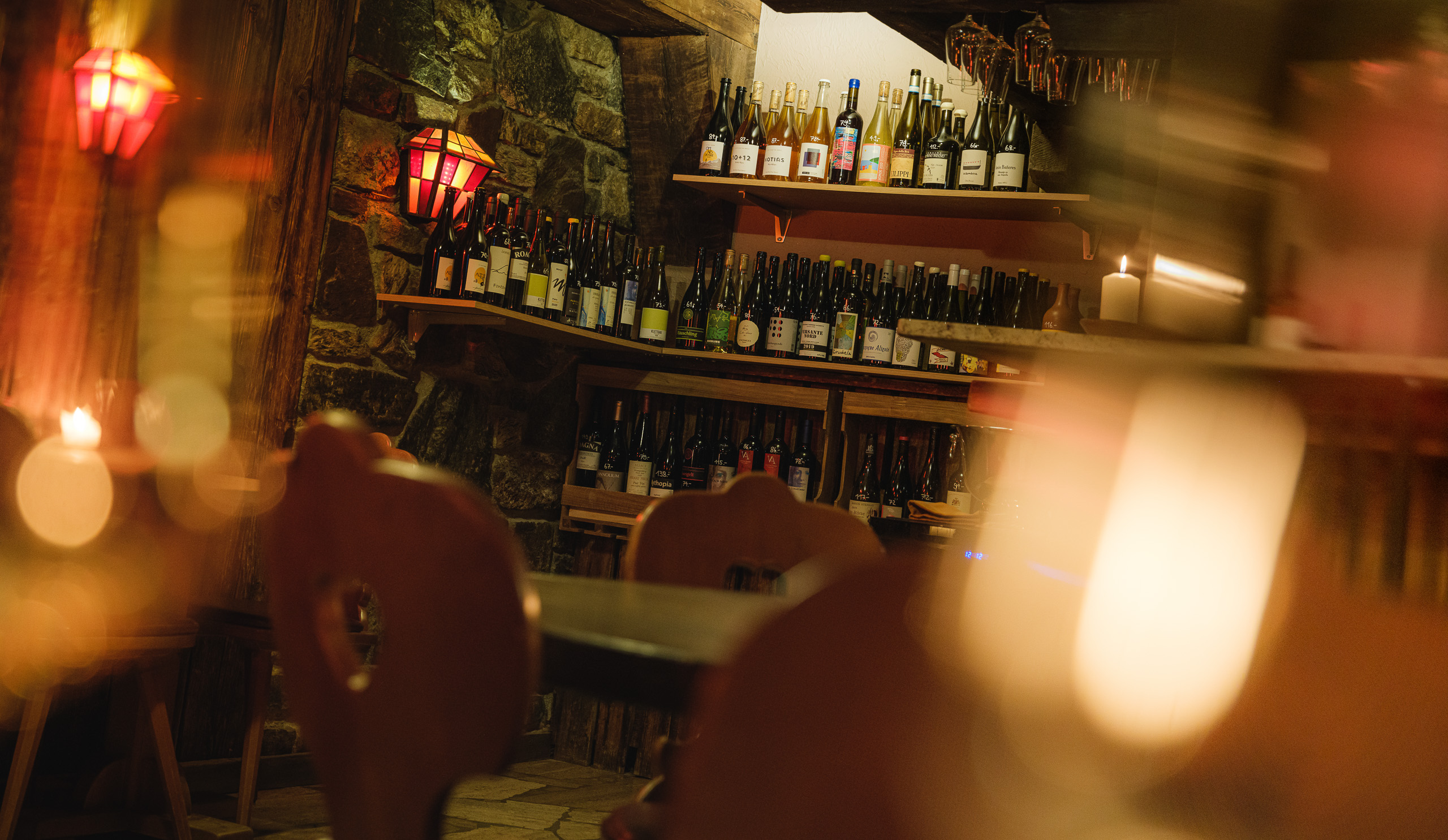 In the natural wine bar many local wines are served
